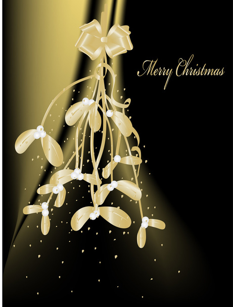 Christmas golden mistletoe - Vector, afbeelding
