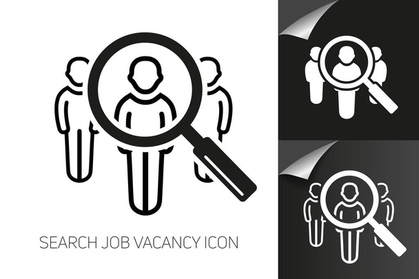 Search job vacancy icon in flat style. - Vector, Image