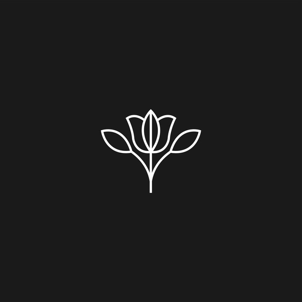Векторная иконка логотипа тюльпана - Вектор,изображение