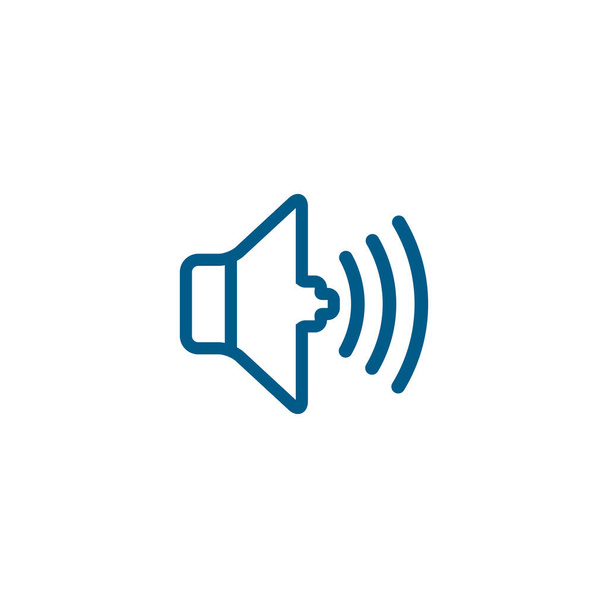 Sound Line Blue Icon On White Background. Blue Flat Style Vector Illustration. - Vector, Image