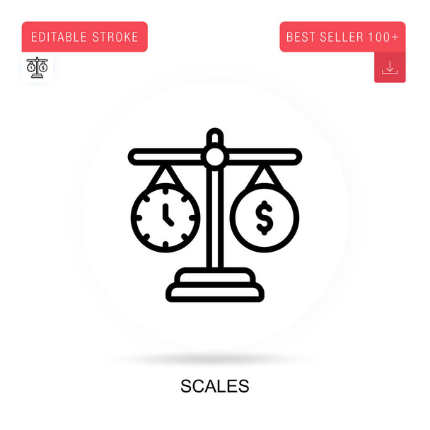 Scales vector icon. Vector isolated concept metaphor illustrations. - Vector, Image