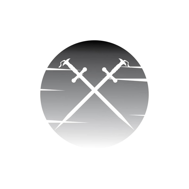 Design de ilustração de vetor de logotipo de espada - Vetor, Imagem