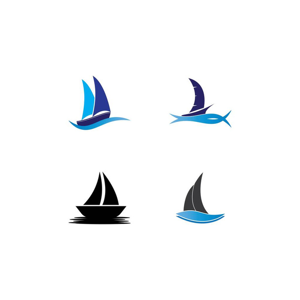 帆船ロゴベクトルデザインイラスト - ベクター画像
