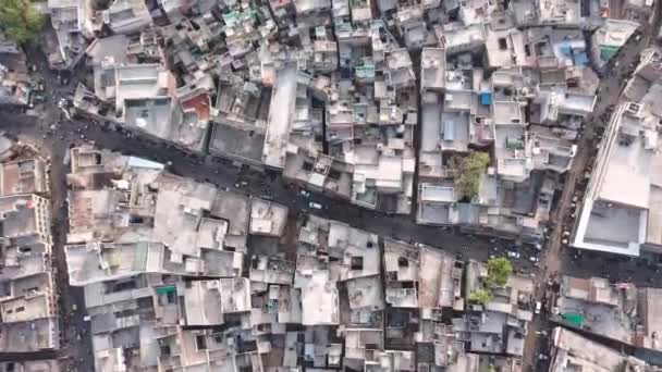 Shocking Aerial kuvamateriaalia Clustered asuntojen Agra, Uttar Pradesh, Intia kuvaavat ylikansoitus, maailmanlaajuinen lämpeneminen ja ihmisen hiilijalanjäljet  - Materiaali, video