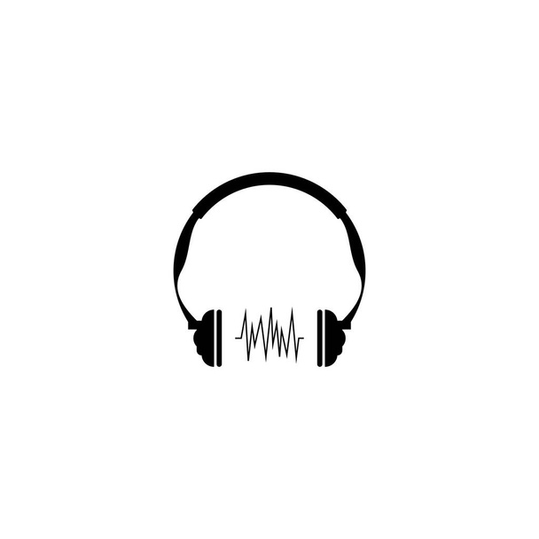Kulaklık logosu vektör tasarımı örnekleme şablonu - Vektör, Görsel