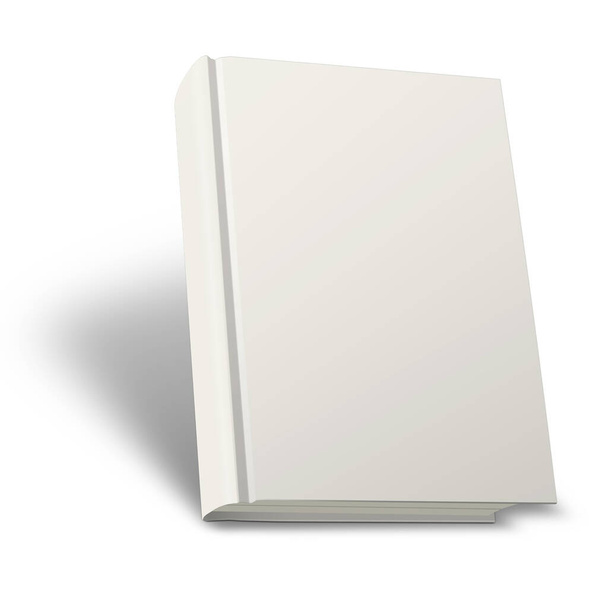 Blanco wit boek model met schaduw geïsoleerd op wit. Illustratie 3D rendering. - Foto, afbeelding