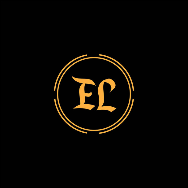 E L совместное письмо логотип монохромный дизайн - Вектор,изображение