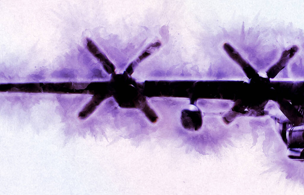 Amerikaans straaljager vliegtuig tekening illustratie kunst vintage - Foto, afbeelding