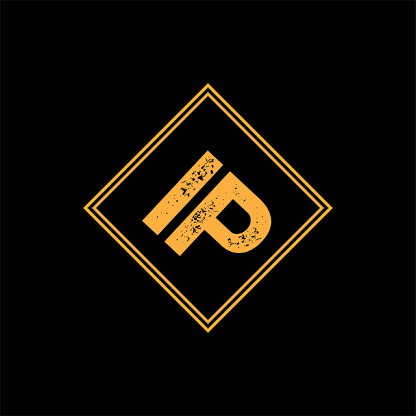 I P wspólna litera logo monogram projekt - Wektor, obraz