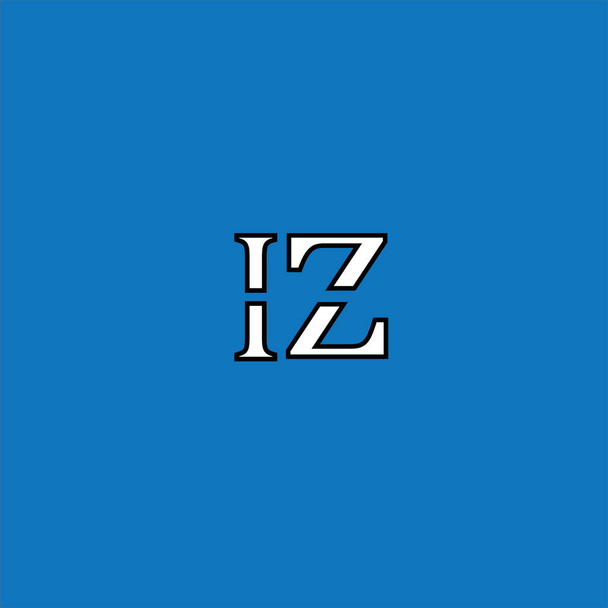Design de monograma de logotipo de carta conjunta I Z - Vetor, Imagem