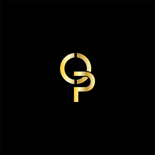 P O letter logo monogram ontwerp - Vector, afbeelding