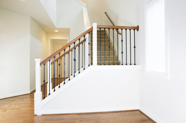 Residential Home with Woodend Floors and Custom Staircase  - Photo, Image