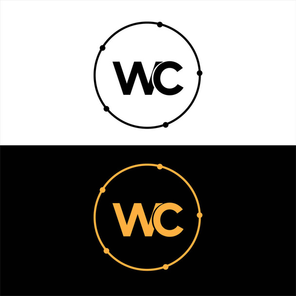 W C Brief Logo abstraktes Design - Vektor, Bild