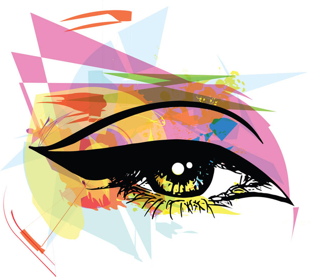 Abstract Female eye sketch vector illustration - Vektori, kuva