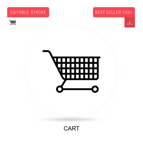 Cart vector icon. Vector isolated concept metaphor illustrations. - Vector, Image