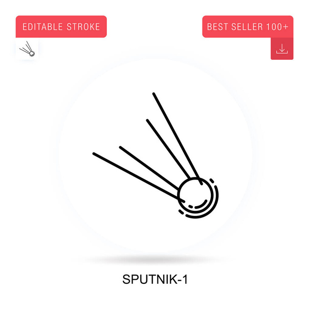 Ikona wektora Sputnika-1. Izolowane ilustracje pojęciowe wektora. - Wektor, obraz