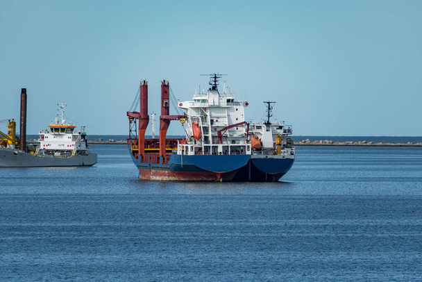 bay in montevideo port with cargo ships - Photo, Image