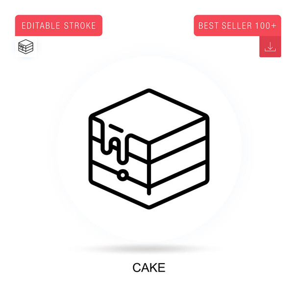 Cake vector icon. Vector isolated concept metaphor illustrations. - Vector, Image