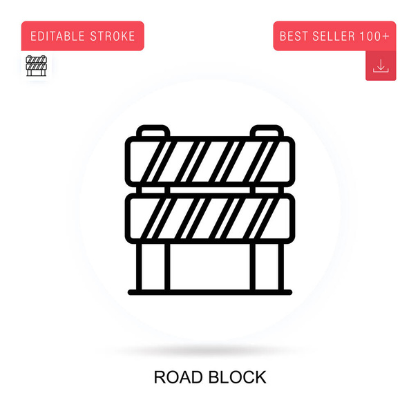 Road block vector icon. Vector isolated concept metaphor illustrations. - Vector, Image