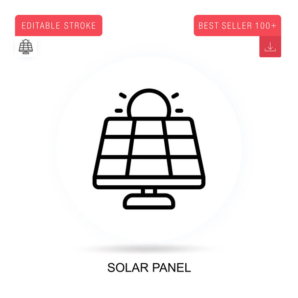 Solar panel vector icon. Vector isolated concept metaphor illustrations. - Vector, Image