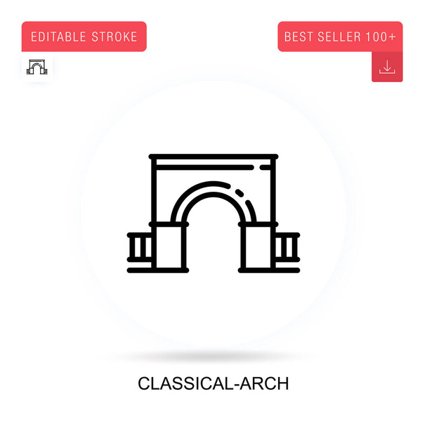 Classical-arch vector icon. Vector isolated concept metaphor illustrations. - Vector, Image