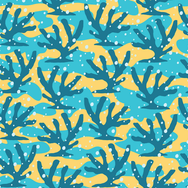 A beautiful colorful coral seamless pattern. An elegant digital design featuring a scenery found in the sea/ocean that is coral. A cute and adorable graphic design featuring corals and other sea elements. - Vector, Image