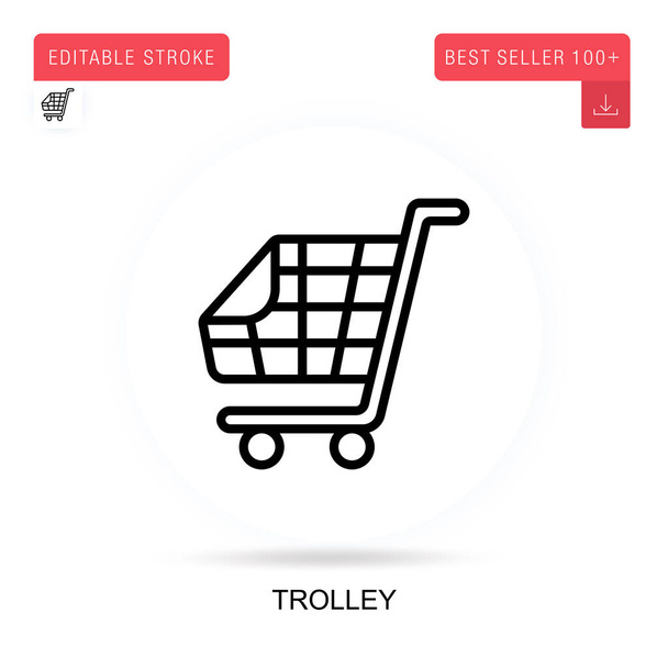 Trolley vector icon. Vector isolated concept metaphor illustrations. - Vector, Image