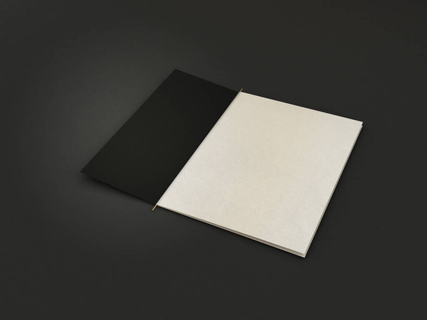 Menü féloldalas fekete borítással nyitott - Fotó, kép