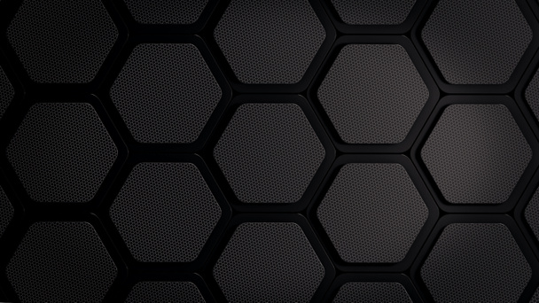 Hexagonal dark grey, black background texture, 3d illustration, 3d rendering - Photo, Image