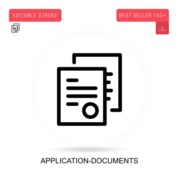 Application-documents vector icon. Vector isolated concept metaphor illustrations. - Vector, Image