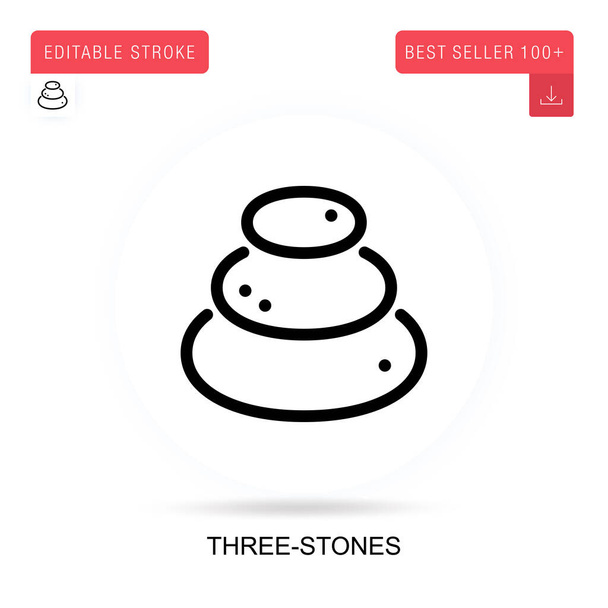 Three-stones vector icon. Vector isolated concept metaphor illustrations. - Vector, Image