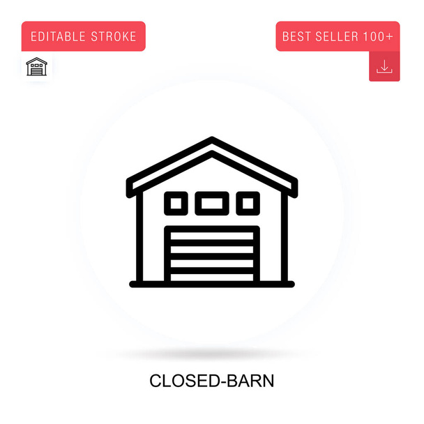 Closed-barn vector icon. Vector isolated concept metaphor illustrations. - Vector, Image