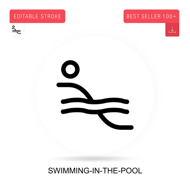 Icône vectorielle nager dans la piscine. Illustrations vectorielles de métaphore de concept isolé. - Vecteur, image