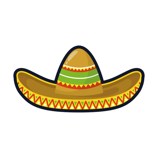 traditional mexican hat flat style - Wektor, obraz
