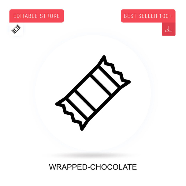 Wrapped-chocolate vector icon. Vector isolated concept metaphor illustrations. - Vector, Image