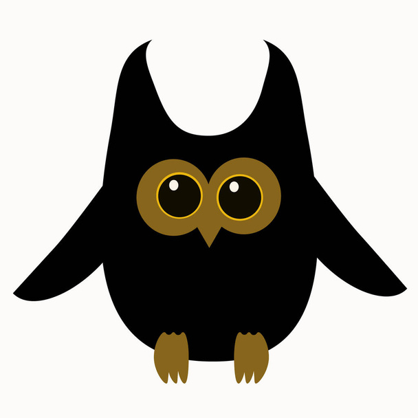  flat illustration of an owl with round eyes for Halloween - Vektori, kuva