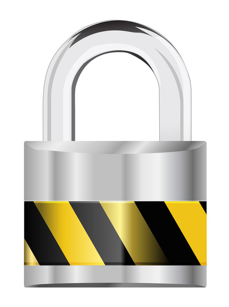 Silver padlock security icon - Vektor, Bild