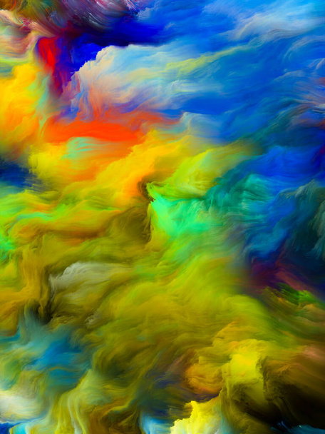 Color Swirl series. Creative arrangement of colorful motion of liquid paint on canvas  for subject of life, creativity and art - Fotografie, Obrázek