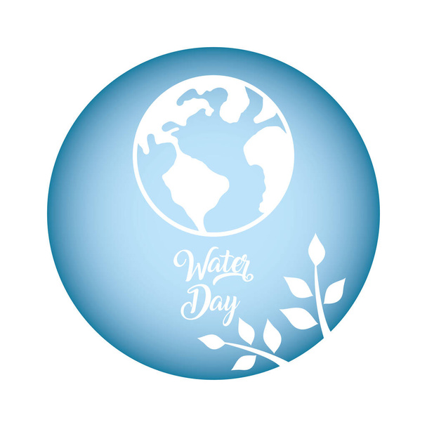 wereld planeet aarde water dag icoon - Vector, afbeelding