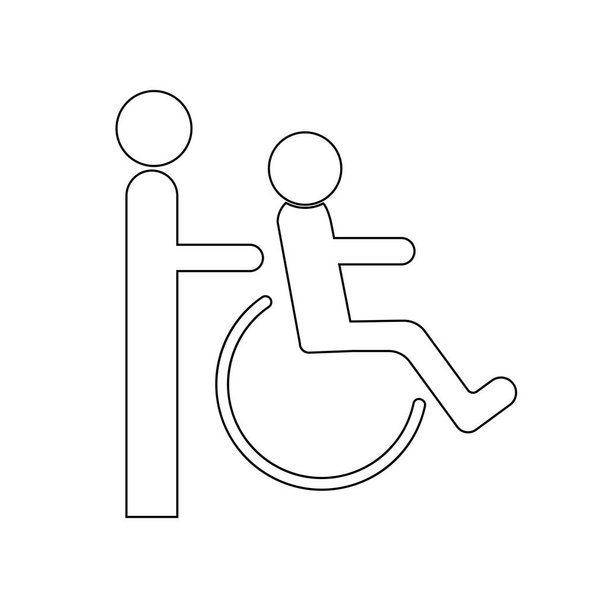 σχέδιο εικονογράφησης του λογότυπου αναπηρικής πολυθρόνας - Διάνυσμα, εικόνα