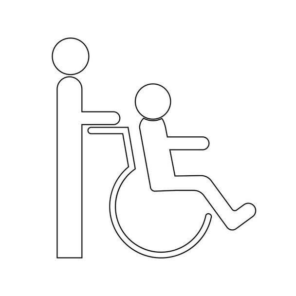 rolstoel logo illustratie ontwerp - Vector, afbeelding