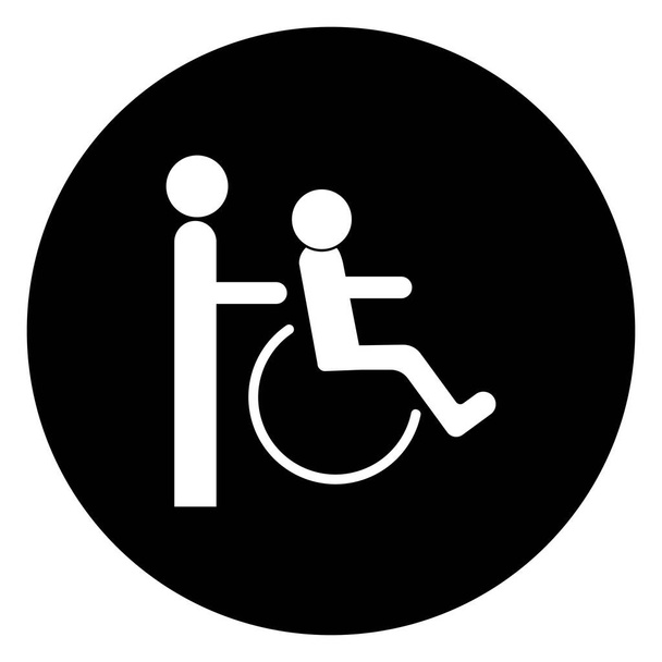 車椅子ロゴイラストデザイン - ベクター画像