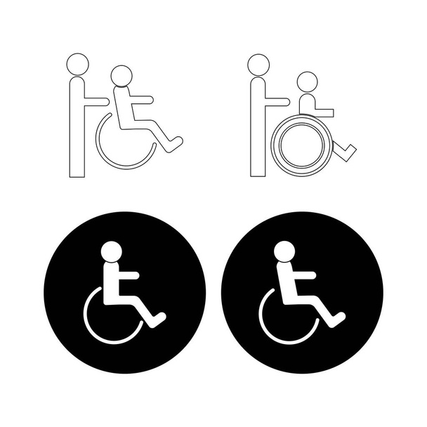 pyörätuolin logo kuvituksen suunnittelu - Vektori, kuva