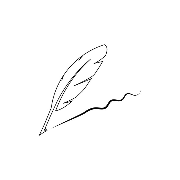 caneta quill logotipo design ilustração estoque - Vetor, Imagem