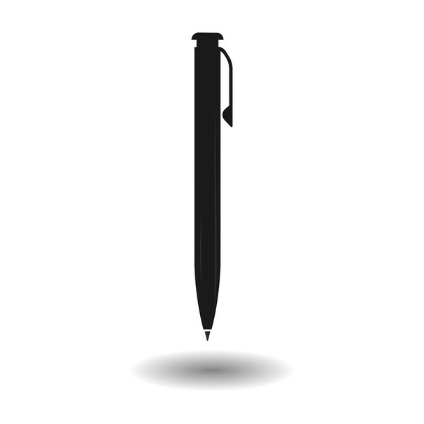 черный реалистический pen.vehiclustration.соблазн для макета канцелярских принадлежностей и фирменного стиля - Вектор,изображение