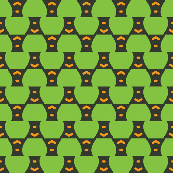 Vektor zökkenőmentes minta textúra háttér geometriai formák, színes zöld, fekete és narancs színekben. - Vektor, kép