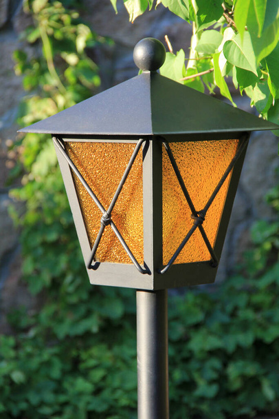Retro street city light lamp whit orange glass - Fotó, kép