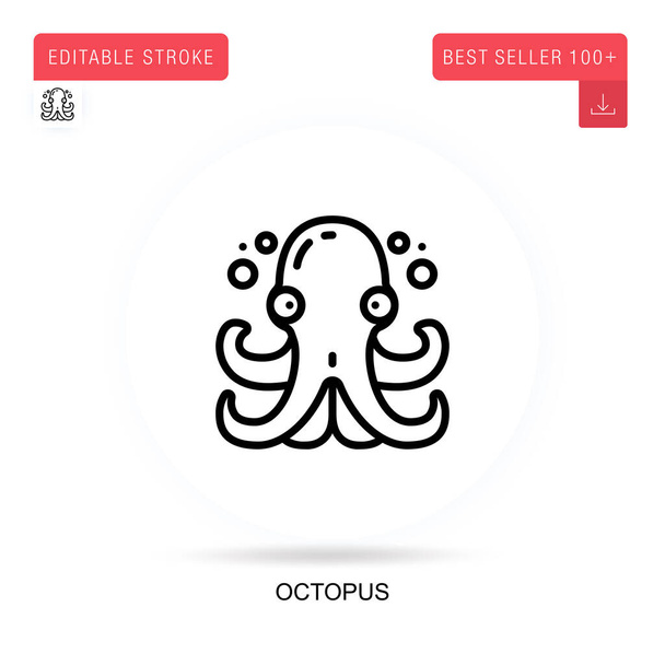Octopus icona vettoriale piatta. Illustrazioni di metafore concettuali isolate vettoriali. - Vettoriali, immagini
