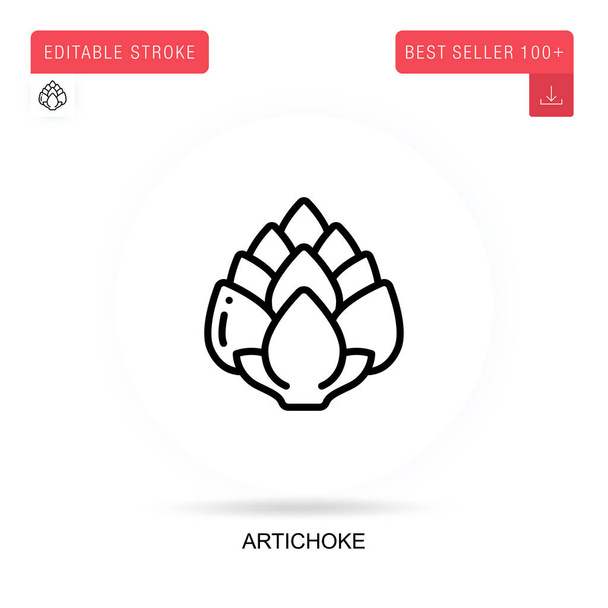 Artichoke flat vector icon. Vector isolated concept metaphor illustrations. - Vector, Image