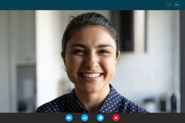 Screen view of Indian woman speak on video call - Photo, Image